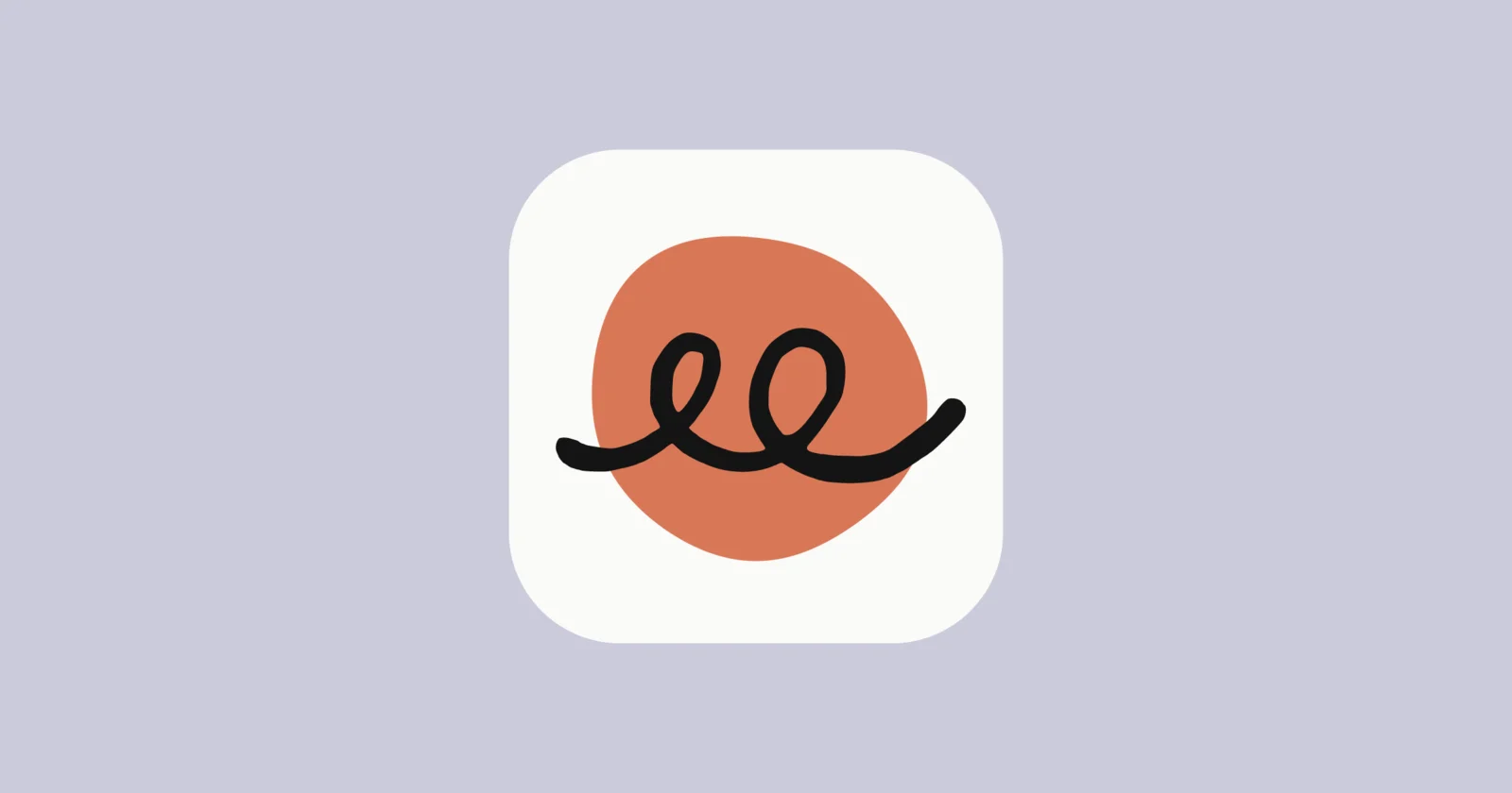 Icône de l'application Claude Duet : une boucle noire sur un rond orange, fond blanc