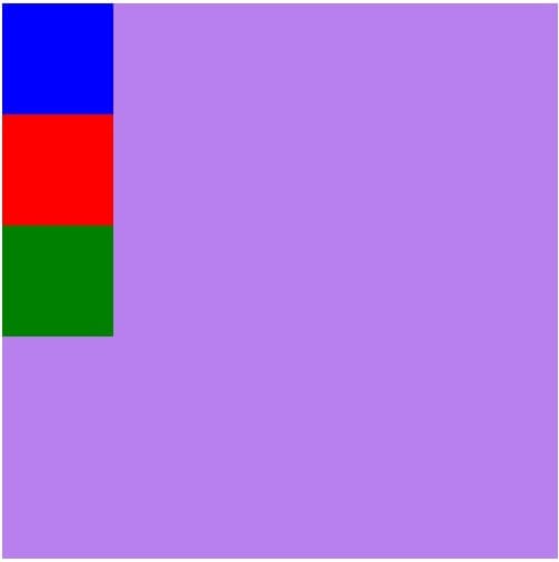 A purple square with 3 other square in different colors